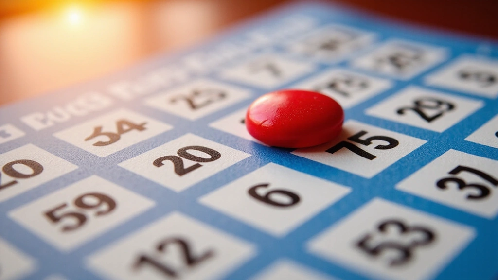 Stylized bingo card with numbers and a dauber