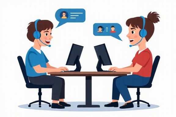 Support team working on inquiries