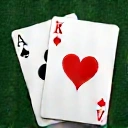 Stylized blackjack cards icon