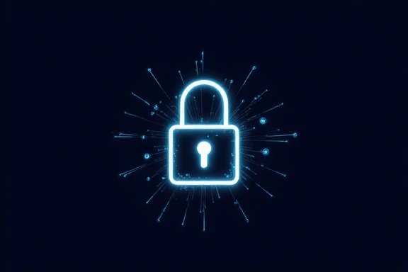 Digital lock icon representing data security