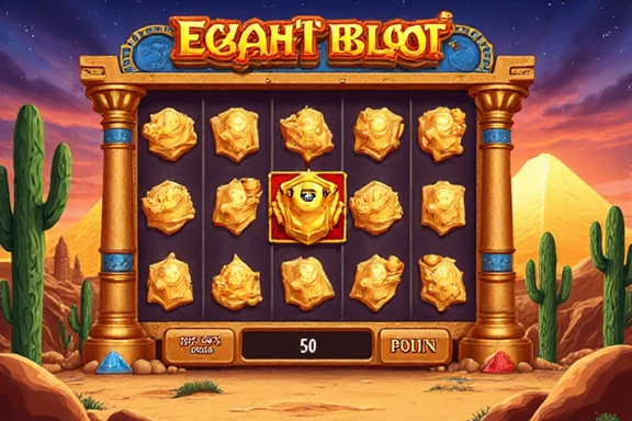 Stylized Egyptian-themed slot machine