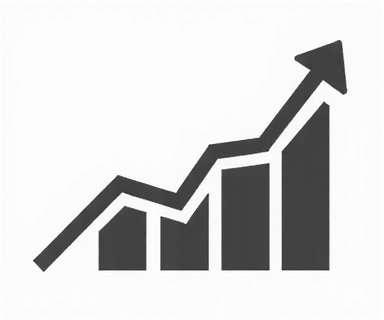 Chart or graph showing upward progress